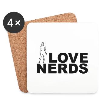 i love nerds - Dessous de verre (lot de 4) - blanc - Devant