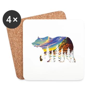 Hiking Mountain hikers Mountains Mountain hiking Hiking - Coasters (set of 4) - white - Front