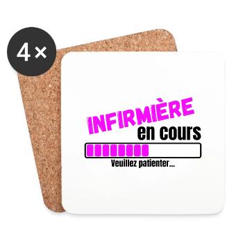 infirmière en cours de chargement - Dessous de verre (lot de 4) - blanc - Devant