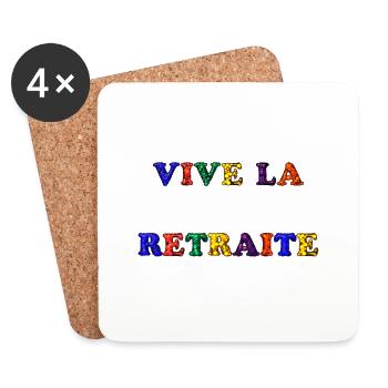 RETRAITE. RETRAITE. RETRAITEE. SENIOR. MAMIE. PAPY - Dessous de verre (lot de 4) - blanc - Devant