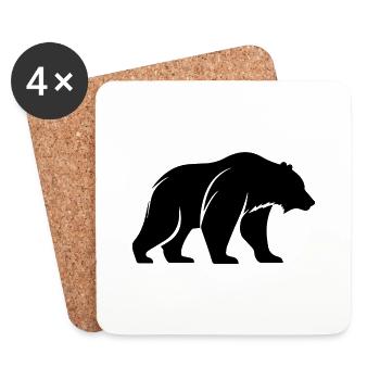 Schwarzbär - Untersetzer (4er-Set) - Weiß - Vorne