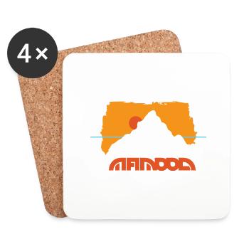 outddor horizon behind the mountain - Coasters (set of 4) - white - Front