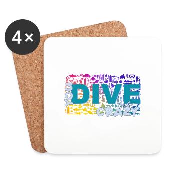 Tu me plonges fou! - Dessous de verre (lot de 4) - blanc - Devant