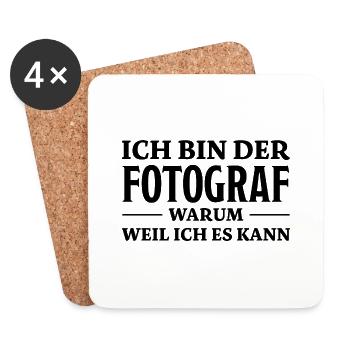 Fotograf Spruch Foto Lustiges Fotograf Geschenk - Untersetzer (4er-Set) - Weiß - Vorne