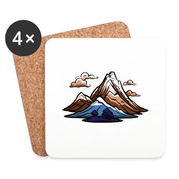 Berge Symbol - Untersetzer (4er-Set) - Weiß - Vorne