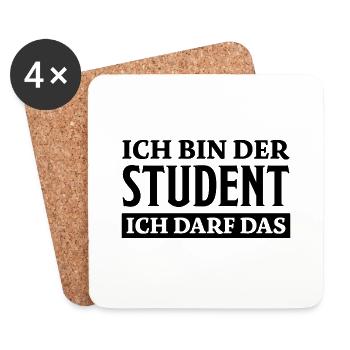 Student Spruch Uni Universität Student Geschenk - Untersetzer (4er-Set) - Weiß - Vorne