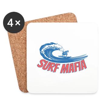 Surf Mafia Vintage Surfing - Dessous de verre (lot de 4) - blanc - Devant