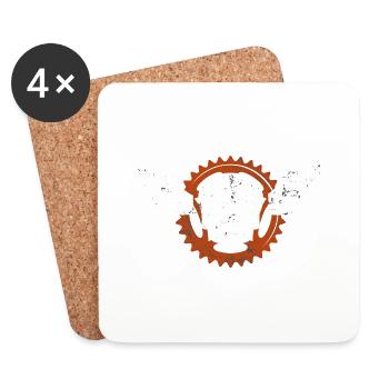 Fahrrad - Untersetzer (4er-Set) - Weiß - Vorne