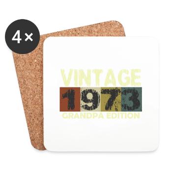 Vintage 1973 Anniversaire rétro sunset design - Dessous de verre (lot de 4) - blanc - Devant