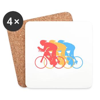 Fahrrad - Untersetzer (4er-Set) - Weiß - Vorne