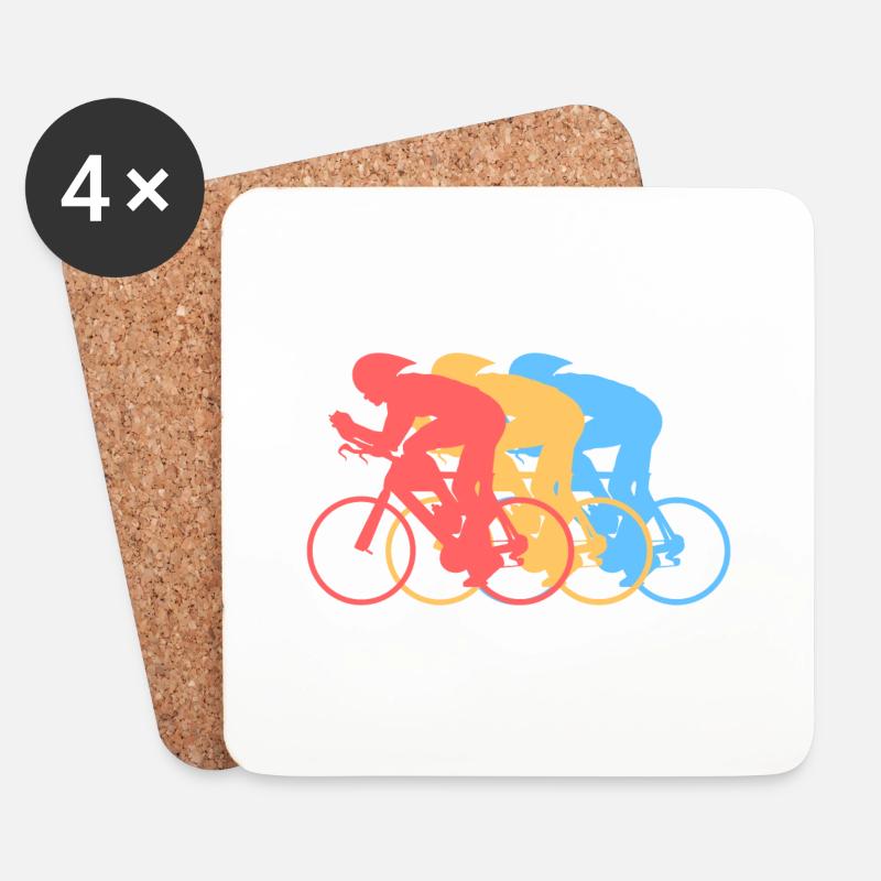 Fahrrad - Untersetzer (4er-Set) - Weiß