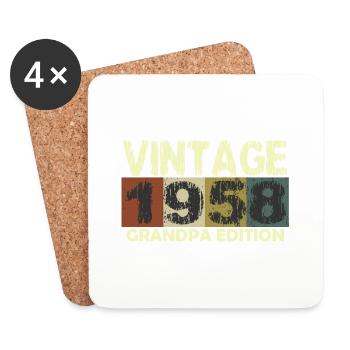 Vintage Geburtstag Retro Sonnenuntergang Design - Untersetzer (4er-Set) - Weiß - Vorne