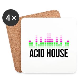 Zitat aus Acid-House-Musik - Untersetzer (4er-Set) - Weiß - Vorne