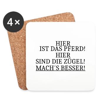 Pferd Zügel Mach s besser - Untersetzer (4er-Set) - Weiß - Vorne