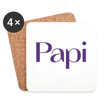 PAPY. FÊTE DES PÈRES. BONNE FÊTE PAPY. JE T'AIME. - Dessous de verre (lot de 4) - blanc - Devant