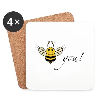 Bee you - Untersetzer (4er-Set) - Weiß - Vorne