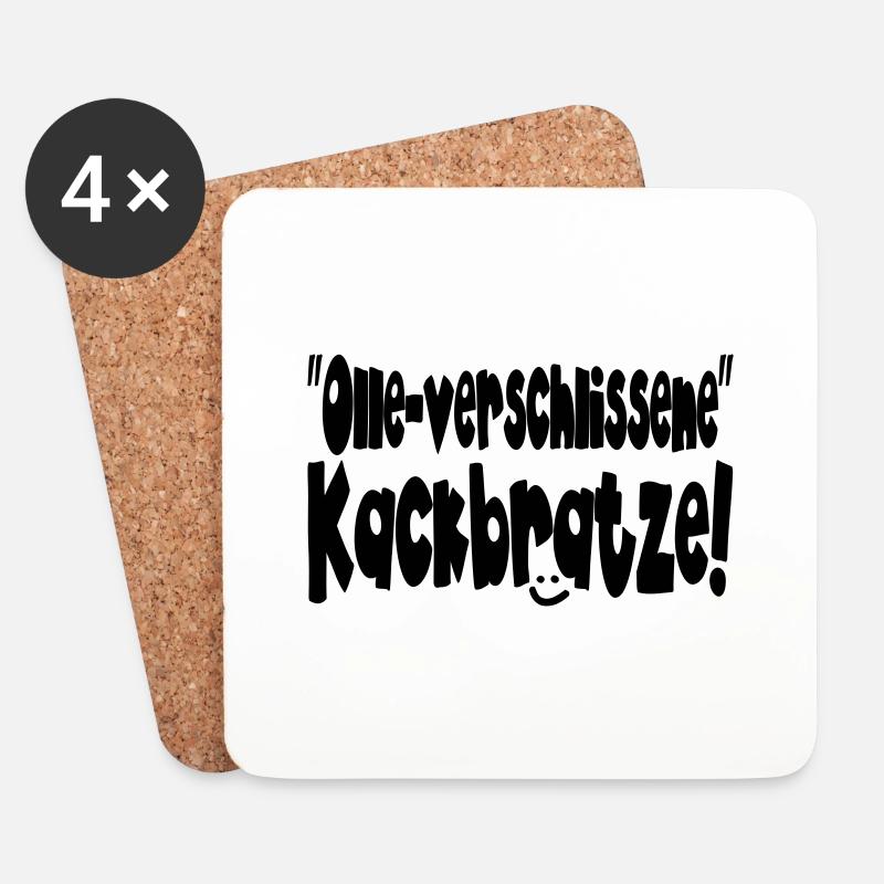 verschlissene kackbrat II - Untersetzer (4er-Set) - Weiß