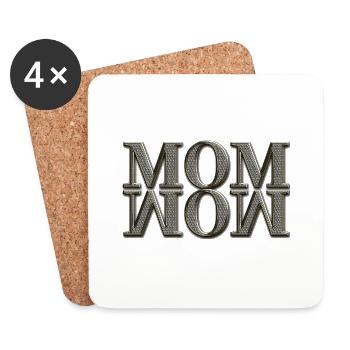 Maman Maman Wow Fête des mères Drôle Mignon Famille Mère - Dessous de verre (lot de 4) - blanc - Devant
