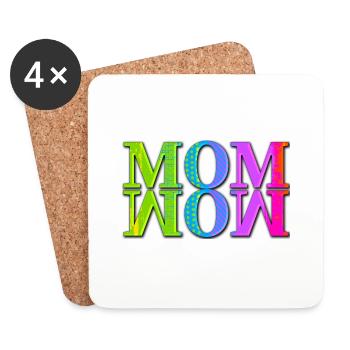 Maman Maman Wow Fête des mères Drôle Mignon Famille Mère - Dessous de verre (lot de 4) - blanc - Devant