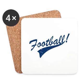 Football vintage - Dessous de verre (lot de 4) - blanc - Devant