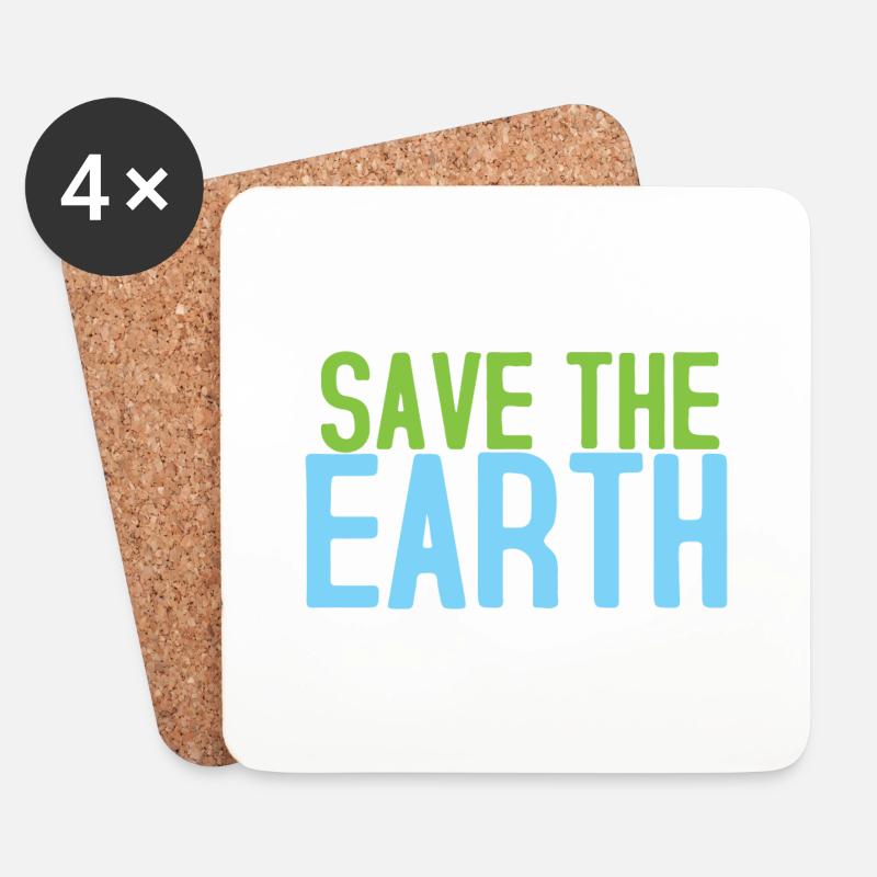 Save The Earth - Untersetzer (4er-Set) - Weiß
