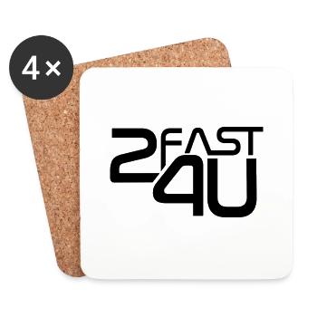 Logo 2fast4U - Dessous de verre (lot de 4) - blanc - Devant