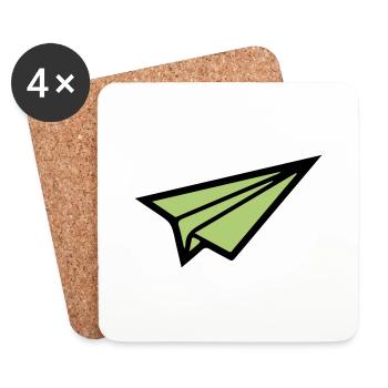 Avion en papier 02 - Dessous de verre (lot de 4) - blanc - Devant