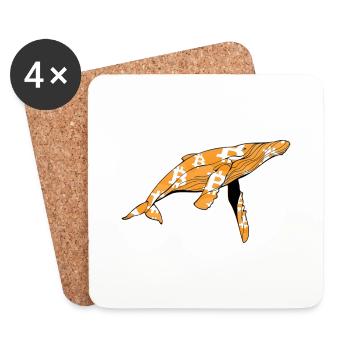 Bitcoin Baleine - Dessous de verre (lot de 4) - blanc - Devant