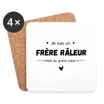 Je suis un frère râleur mais au grand cœur - Dessous de verre (lot de 4) - blanc - Devant