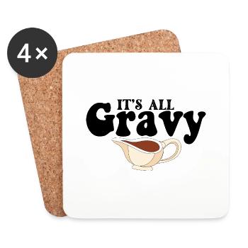 Retro Its All Gravy Baby Vintage Fall Thanksgiving - Coasters (set of 4) - white - Front