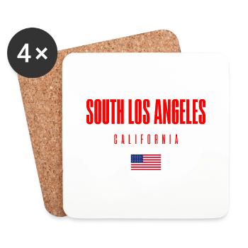 South Los Angeles, USA, America - Coasters (set of 4) - white - Front