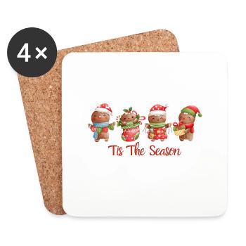 Tis The Season. Merry christmas - Coasters (set of 4) - white - Front
