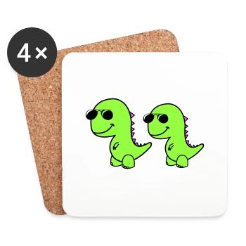 cool dinos - Untersetzer (4er-Set) - Weiß - Vorne