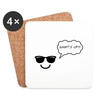 smileface whats up - Untersetzer (4er-Set) - Weiß - Vorne