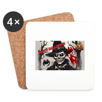 Happy Halloween - Untersetzer (4er-Set) - Weiß - Vorne