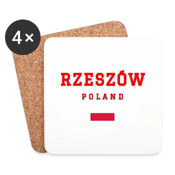 Rzeszow, Poland - Coasters (set of 4) - white - Front