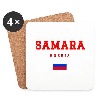 Samara, Russie - Dessous de verre (lot de 4) - blanc - Devant