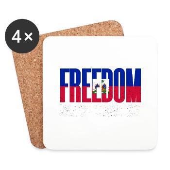 Haïti Drapeau Haïtien Ayiti Haïtien I Cadeau - Dessous de verre (lot de 4) - blanc - Devant