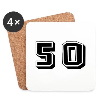 50. 50 JAHRE. 50-jähriges JUBILÄUM. GEBURTSTAG 50 JAHRE. - Untersetzer (4er-Set) - Weiß - Vorne