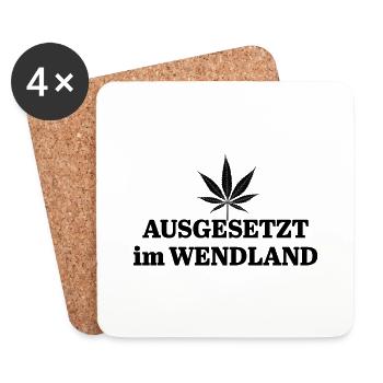 ausgesetzt im Wendland - Hanf - Untersetzer (4er-Set) - Weiß - Vorne