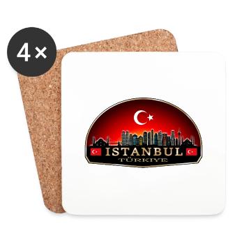 Horizon de Türkiye Istanbul - Dessous de verre (lot de 4) - blanc - Devant