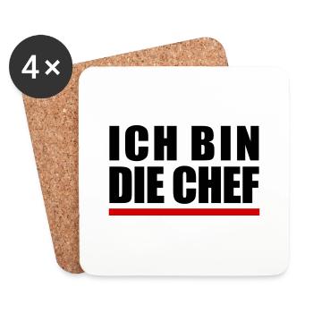 Ich bin "die" Chef - Untersetzer (4er-Set) - Weiß - Vorne