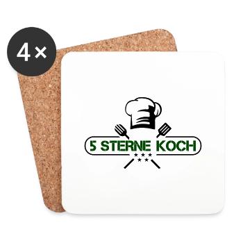 5 sterne koch - Untersetzer (4er-Set) - Weiß - Vorne