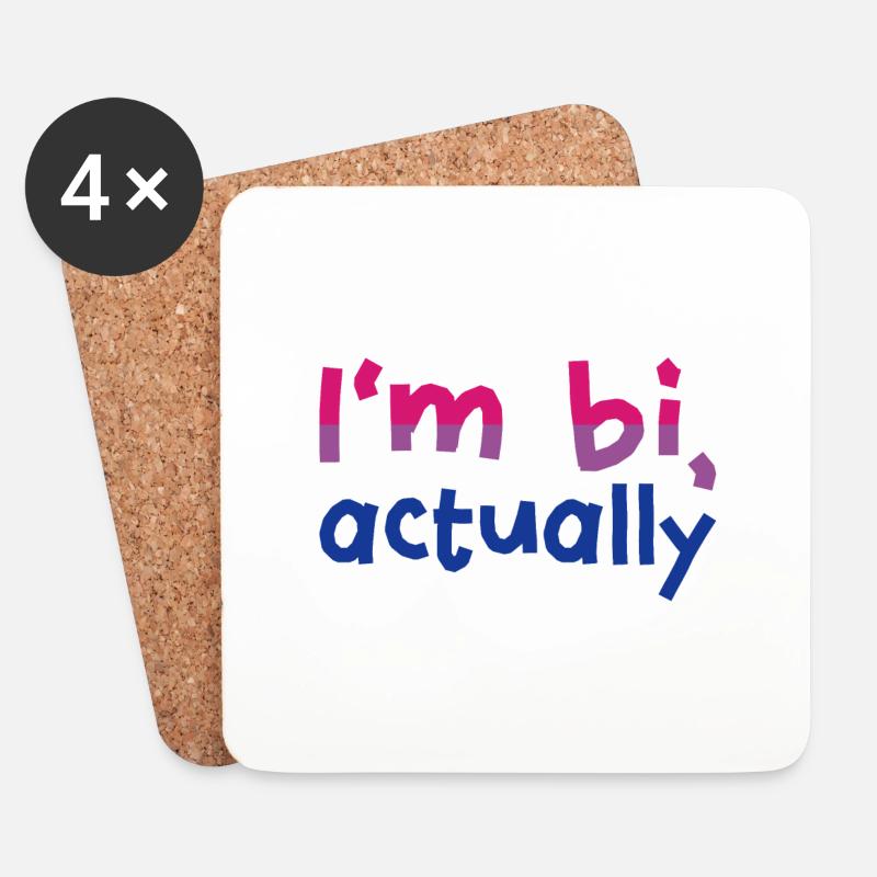 I'm bi, actually - Untersetzer (4er-Set) - Weiß