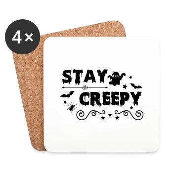 stay creepy 01 - Untersetzer (4er-Set) - Weiß - Vorne