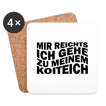 Mir reichts ich gehe zu meinem Koiteich - Untersetzer (4er-Set) - Weiß - Vorne