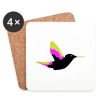 Colibri Oiseau 1 - Dessous de verre (lot de 4) - blanc - Devant