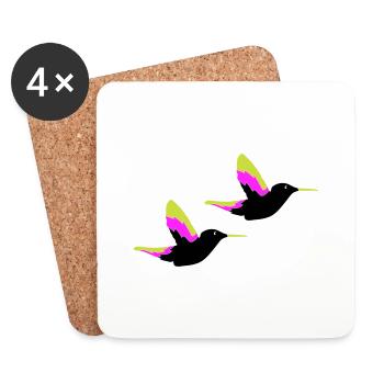 Hummingbird Birds - Coasters (set of 4) - white - Front