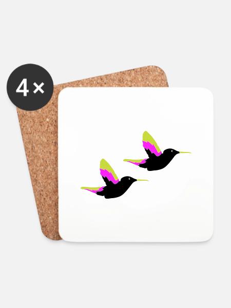 kolibri birds - Untersetzer (4er-Set) - Weiß