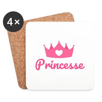 Princesse - Dessous de verre (lot de 4) - blanc - Devant